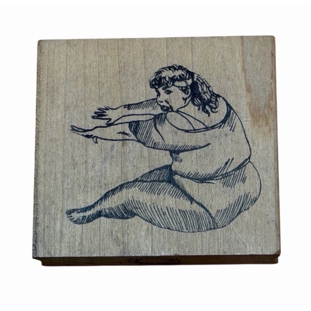 Lady‎ Exercising Rubber Stamp, Woman Stamp, Lady Stamp 2 3/4 x 2.5"